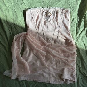 Cider Tube Heart Cut Out Rhinestone Corset Mini Dress